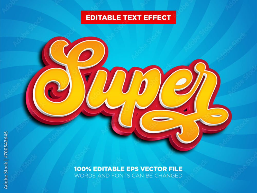 Super 3D Text Effect - 100% Editable Text Effect