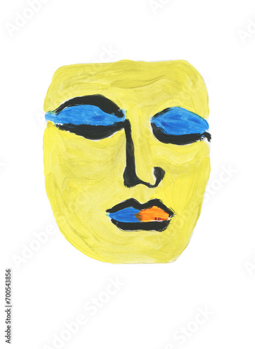 abstract human face. watercolor painting. illustration