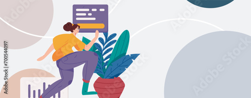 People exercising healthy running vector internet operation illustration
