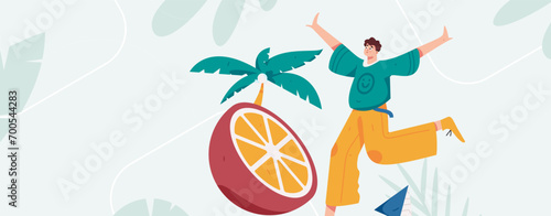 People exercising healthy running vector internet operation illustration
