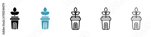Composter vector illustration set. Food compost bin container icon for UI designs. photo