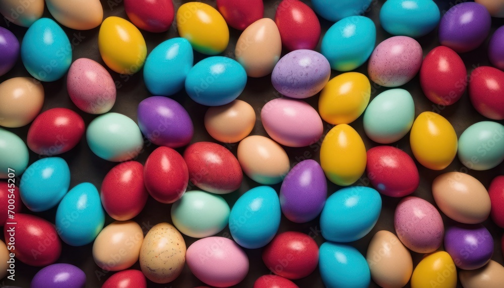 a pile of chocolate eggs with different colored eggs in the middle of the top half of the eggs, all of which have different colored eggs on top of them. a pile of chocolate eggs with different colored eggs in the middle of the top half of the eggs, all of which have different colored eggs on top of them.