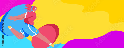 People exercising healthy running vector internet operation illustration
