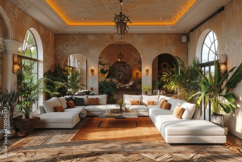 mid-century modern style apartment living room inspiration ideas photo