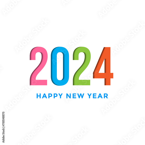 Happy new year 2024 logo design