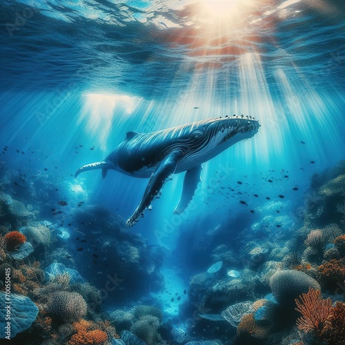 Illustration for Whale Protection Day. Generative AI © Yan Gordiza