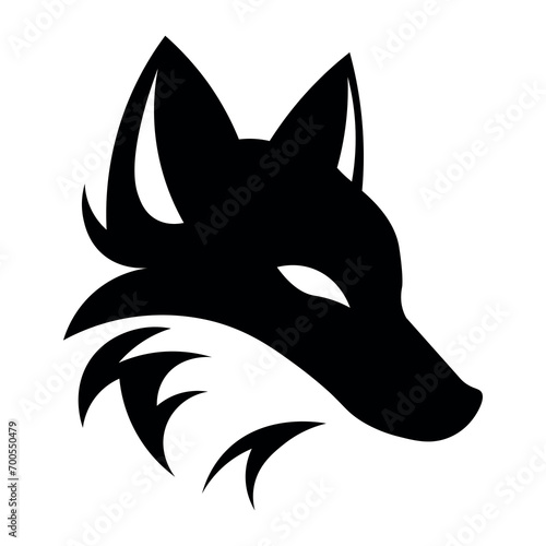 Fox black vector icon on white background