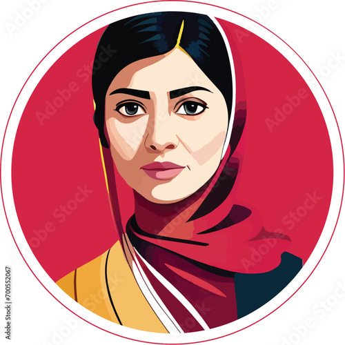 Malala Yousafzai vector, Malala Yousafzai is a Pakistani activist for female education. Eps file, Malala Day moment