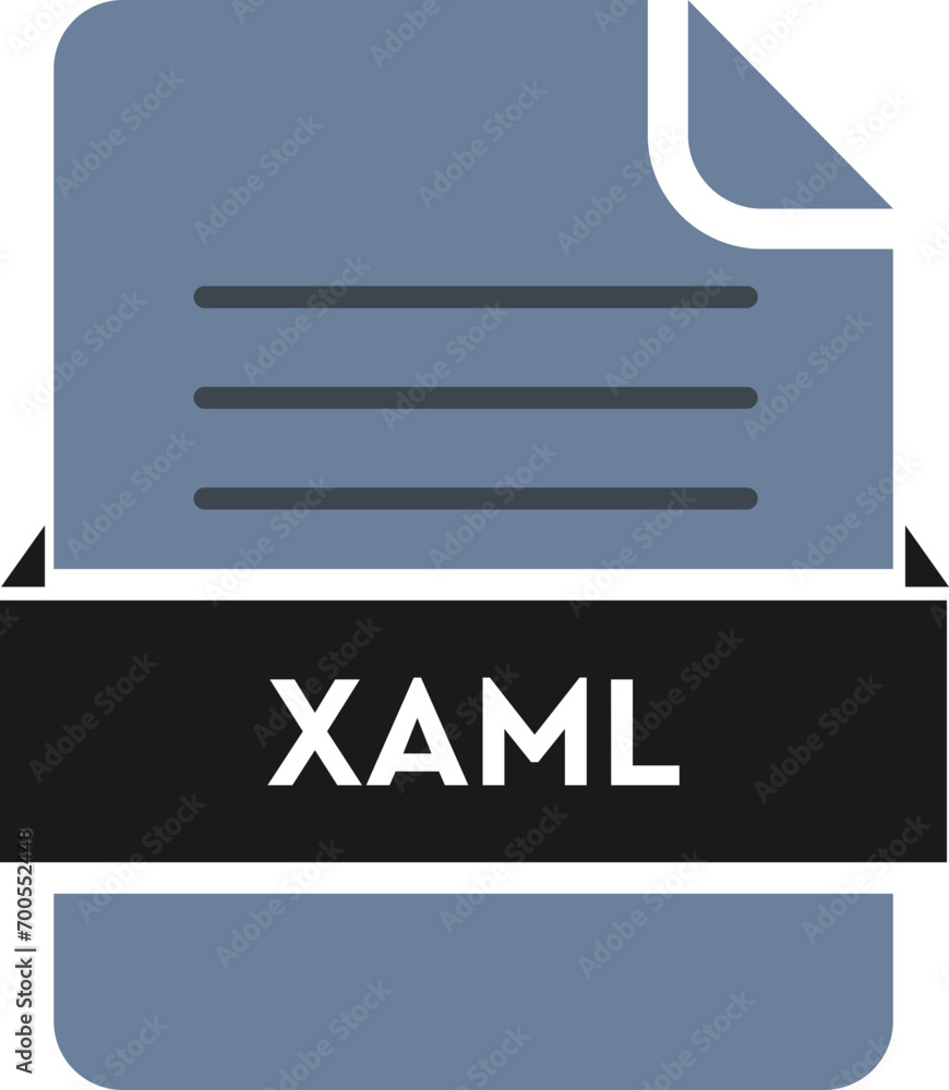 XAML File icon Black color and lines XAML File icon Black color and lines