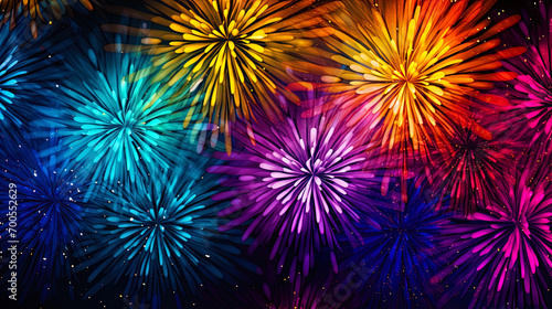 New Year s background with bright colors reminiscent of a rainbow in the winter sky