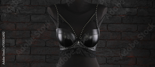 fetish sexy black lingerie on a mannequin