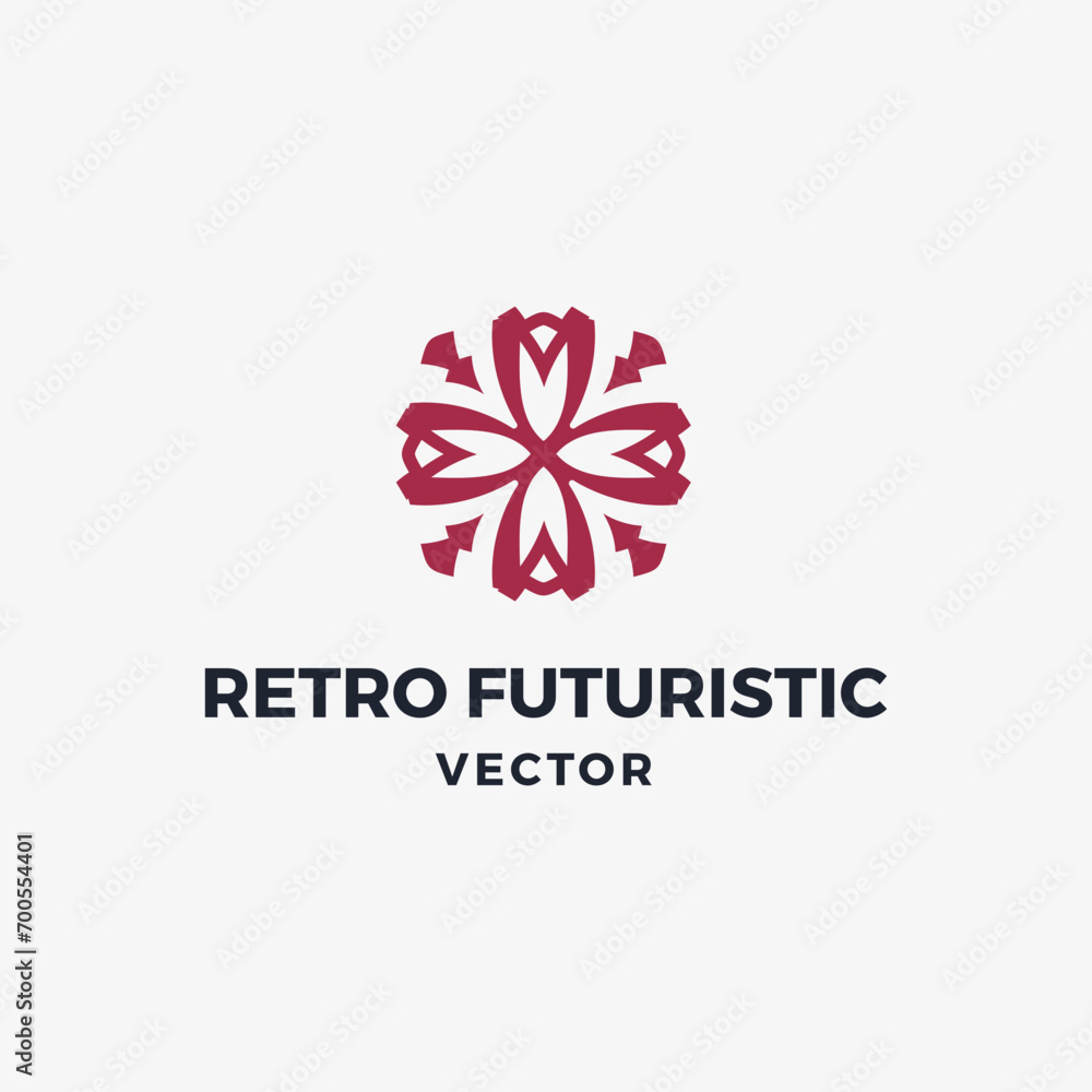 Luxury retro futuristic logo vector Luxury retro futuristic logo vector