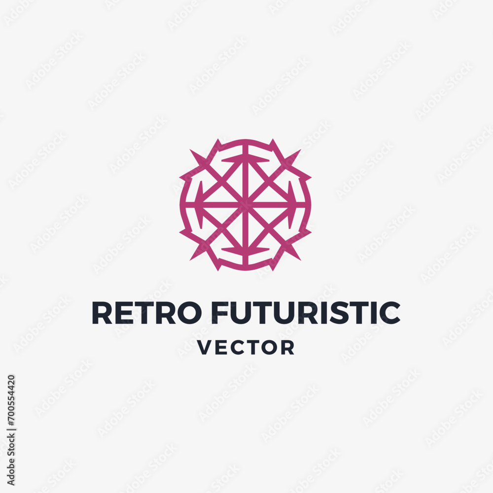 Luxury retro futuristic logo vector Luxury retro futuristic logo vector