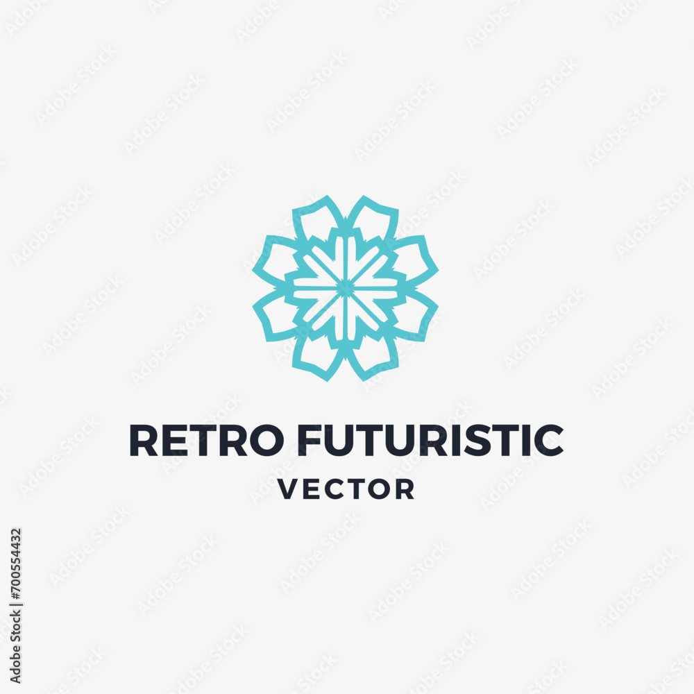 Luxury retro futuristic logo vector Luxury retro futuristic logo vector