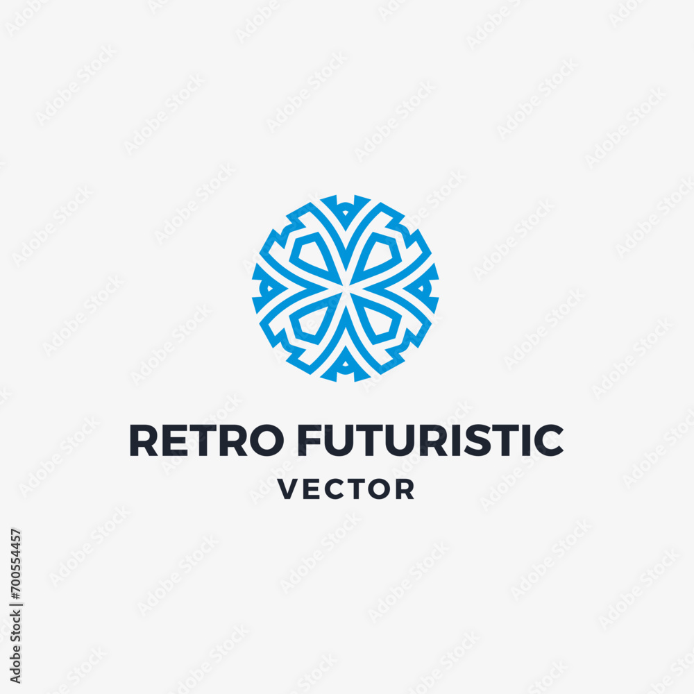 Luxury retro futuristic logo vector Luxury retro futuristic logo vector