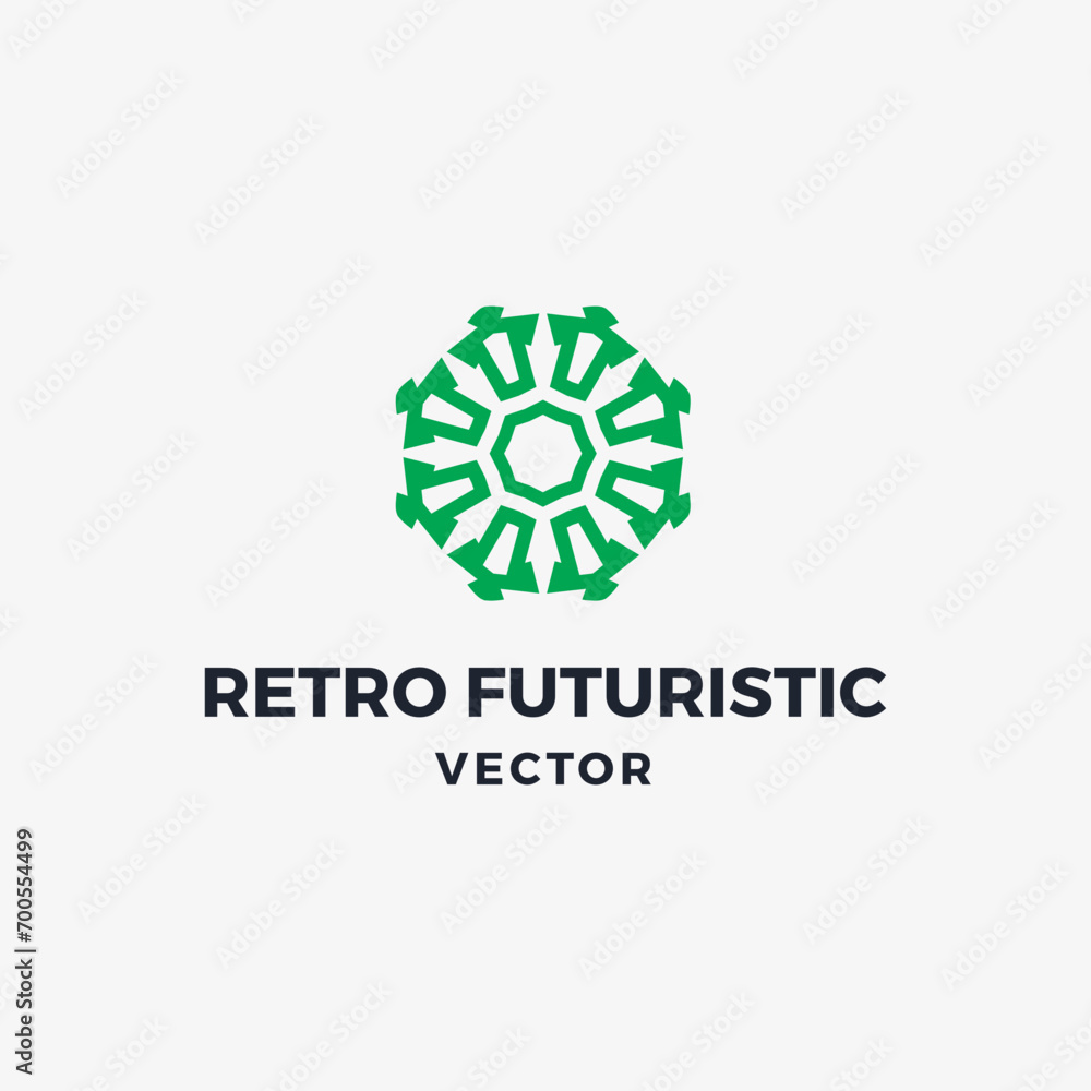 Fototapeta premium Retro futuristic vector logo