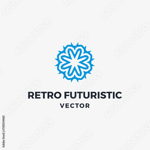 Luxury retro futuristic logo vector