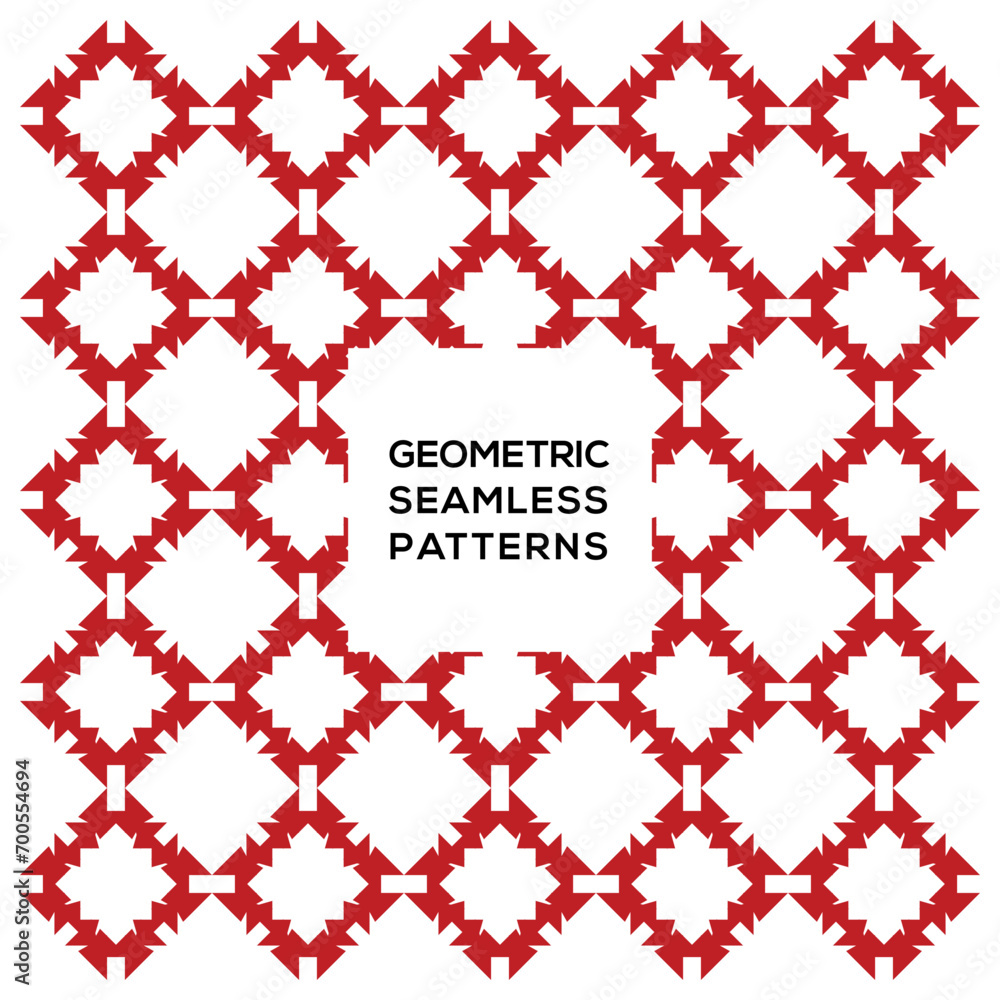 Ornament colour red geometric seamless pattern Ornament colour red geometric seamless pattern