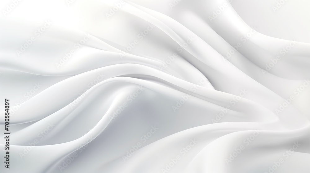 White satin silky warped cloth. Soft textile drape with creases. Clean concept. Generative AI White satin silky warped cloth. Soft textile drape with creases. Clean concept. Generative AI