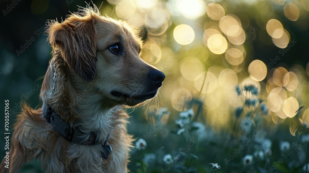 Pet Portrait with Bokeh, Dog in natural scene Pet Portrait with Bokeh, Dog in natural scene