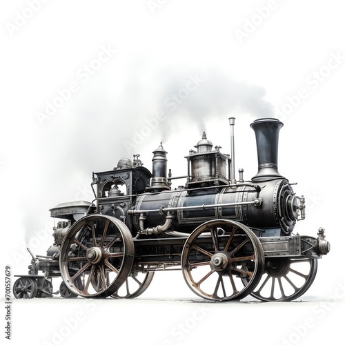 a steam locomotive with smoke coming out of it