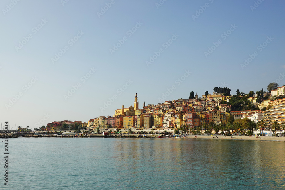 The harbour of Menton, the French Riviera	