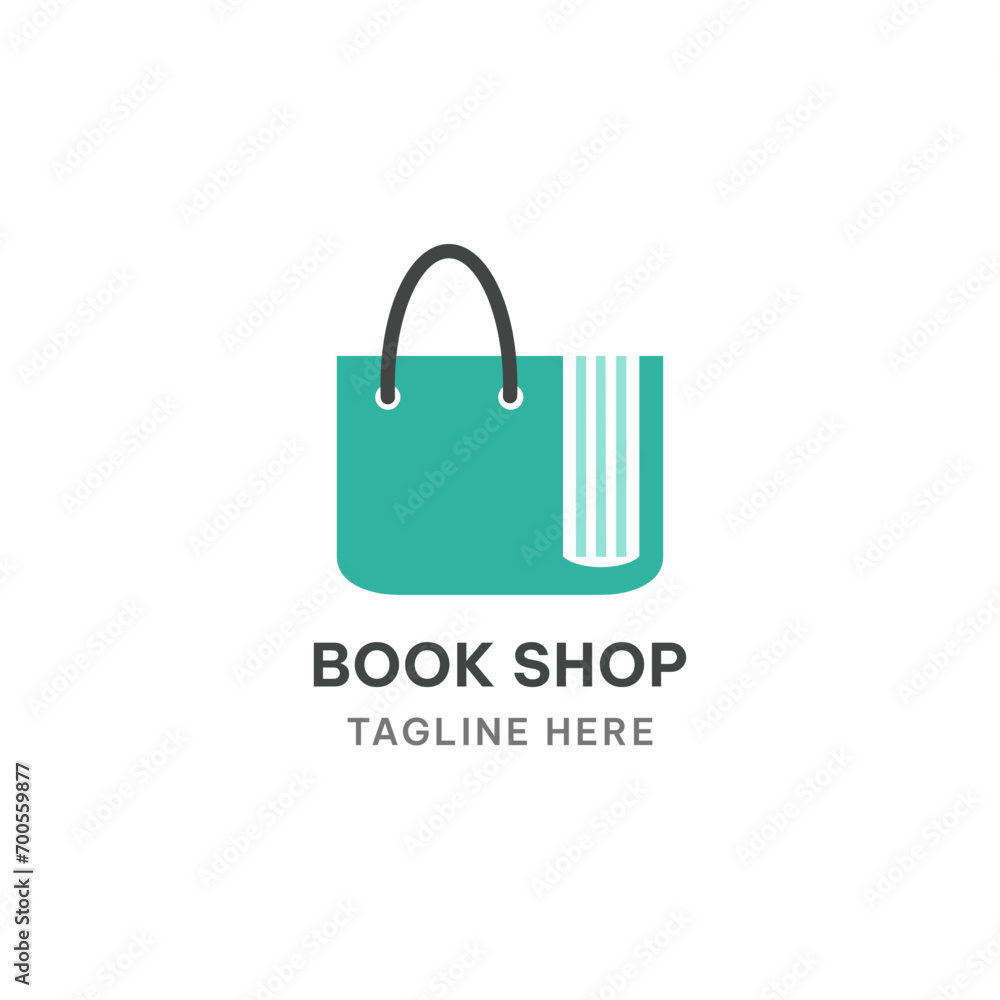 Book store or book shop logo concept. Book and shopping bag logo vector illustration. Book store or book shop logo concept. Book and shopping bag logo vector illustration.