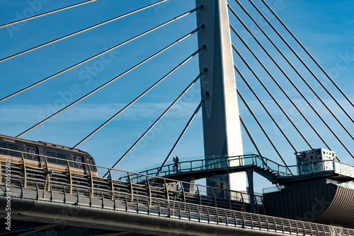 .Golden Horn Metro Bridge or Halic Metro Koprusu is a cable-stayed bridge carrying the M2 line of the Istanbul Metro across the Golden Horn in Istanbul, Turkey.