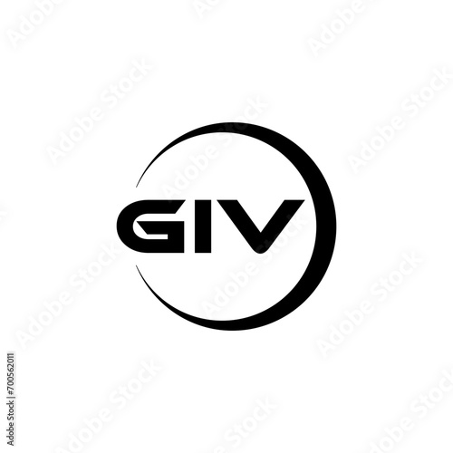 GIV letter logo design with white background in illustrator, cube logo, vector logo, modern alphabet font overlap style. calligraphy designs for logo, Poster, Invitation, etc. photo