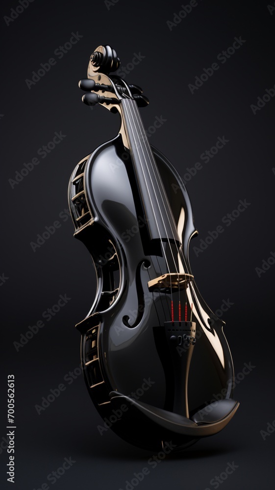 Naklejka premium Best alien violin made carbon dark picture AI generated art
