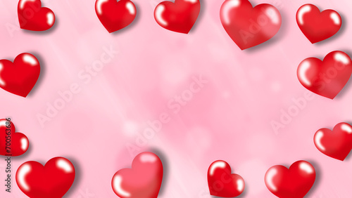 Happy Valentine's Day background with red heart, and blue star elements. copy space with concept for design