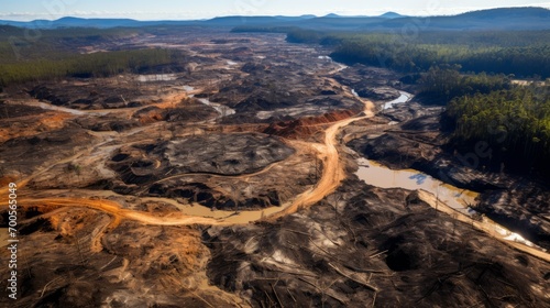 Unveiling the Haunting Beauty: Aerial Exploration of an Abandoned Mine 