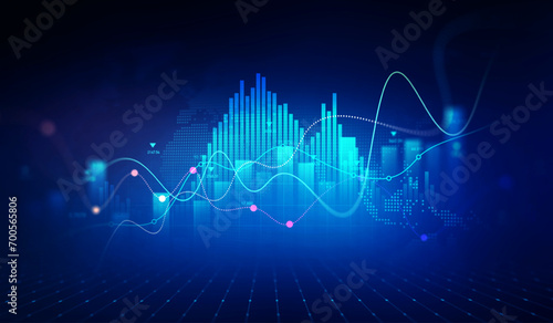 Stock market investment trading graph growth.Investment finance chart,stock market business and exchange financial growth graph.	
