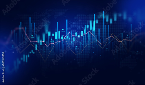 Stock market investment trading graph growth.Investment finance chart,stock market business and exchange financial growth graph.	
