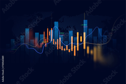 Stock market investment trading graph growth.Investment finance chart,stock market business and exchange financial growth graph.	
