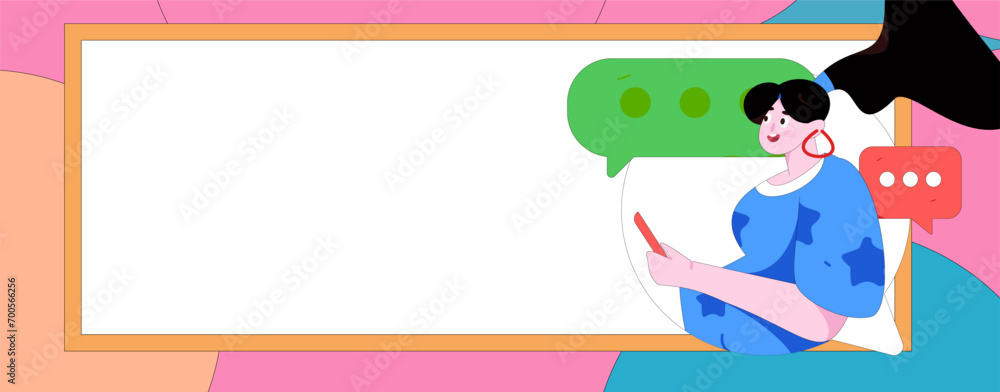 Virtual characters social communication concept business flat vector hand drawn illustration
Virtual characters social communication concept business flat vector hand drawn illustration