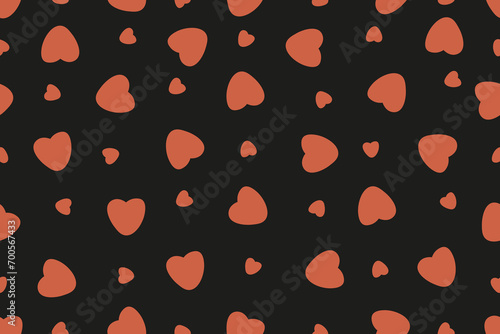Valentine's Day Wrapping paper with Groovy red Hearts. Holiday Wrapper design. Vector illustration can used textile, bed linen and wallpaper print. EPS 10