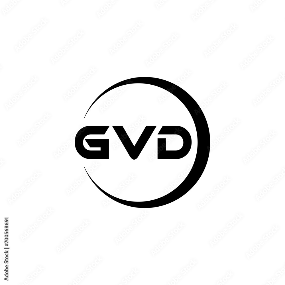 GVD letter logo design with white background in illustrator, cube logo ...
