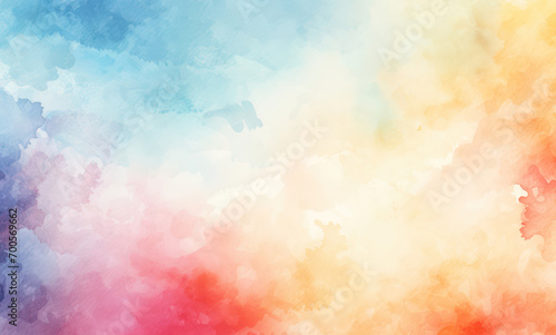 Pastel Dreams: Abstract Sky Gradient in Pink, Blue, and Yellow with Cloudy Texture