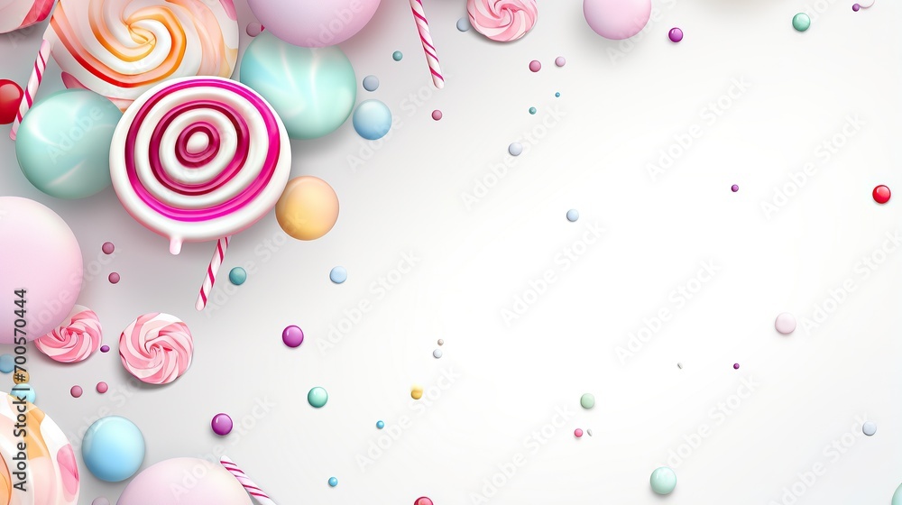 Candy And Lollypop On White Background