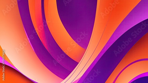 Orange and purple gradient curved lines abstract background