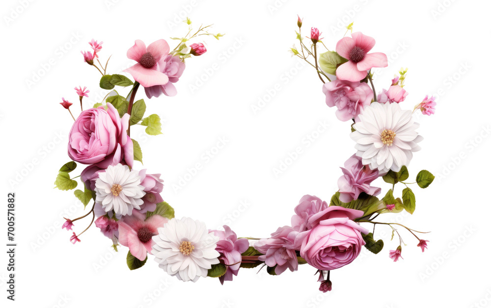 A Floral Wreath Bringing Botanical Beauty on White or PNG Transparent Background