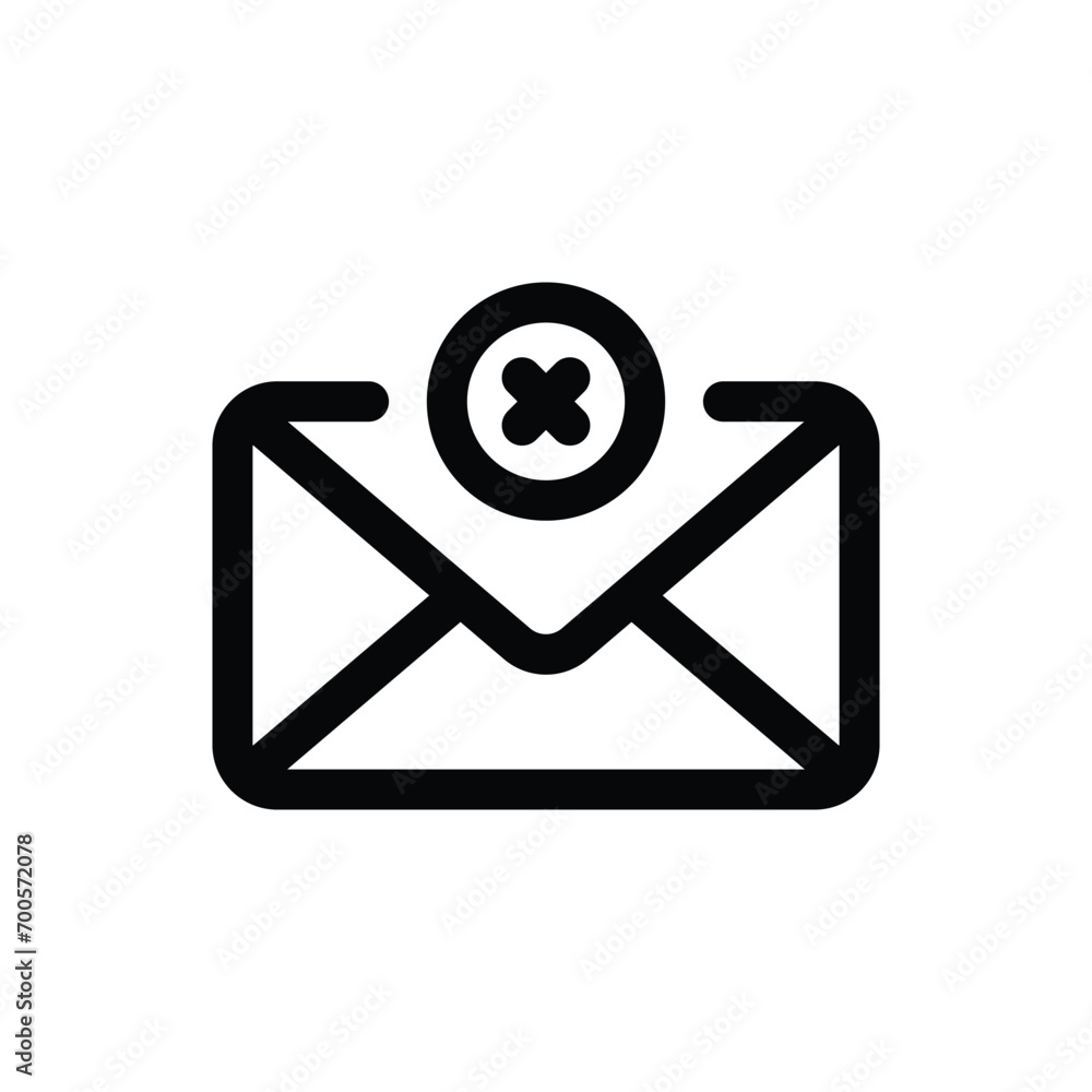 Delete Mail icon in trendy outline style isolated on white background. Delete Mail silhouette symbol for your website design, logo, app, UI. Vector illustration, EPS10. Delete Mail icon in trendy outline style isolated on white background. Delete Mail silhouette symbol for your website design, logo, app, UI. Vector illustration, EPS10.