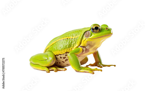 The Green Frog's Camouflage in Lush Green Surroundings on White or PNG Transparent Background