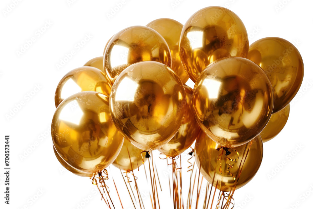 Obraz premium Golden Unic Balloons on Transparent Background