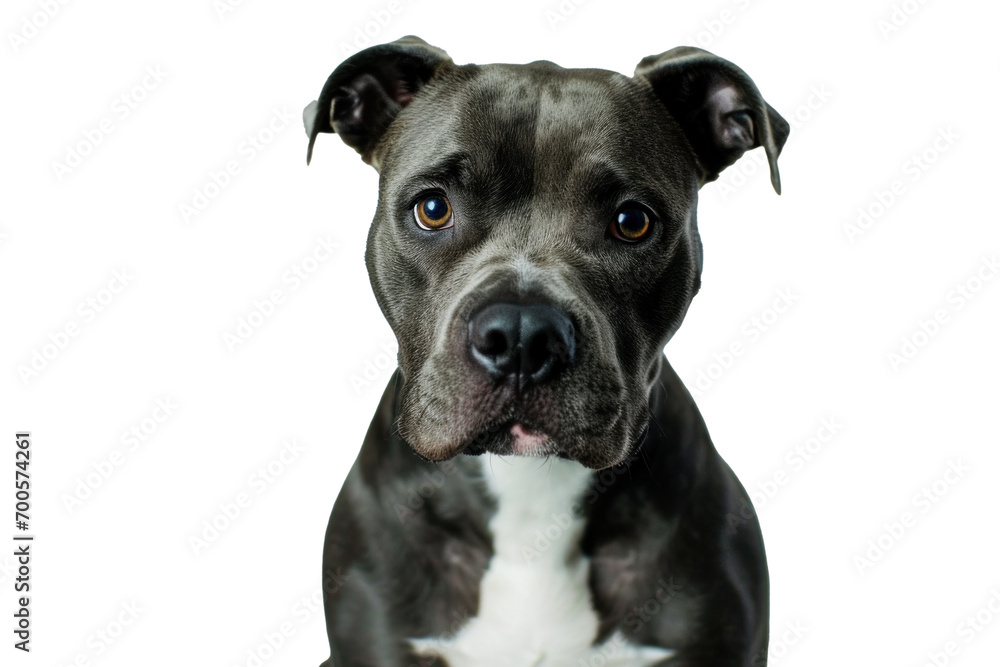 An adorable American Staffordshire terrier, isolated or white background
