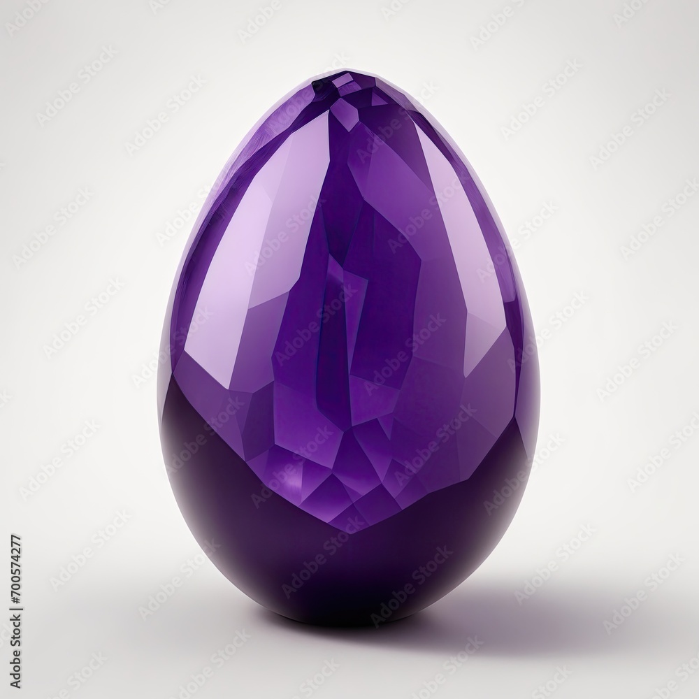 Amethyst stone Egg shape on white background Amethyst stone Egg shape on white background