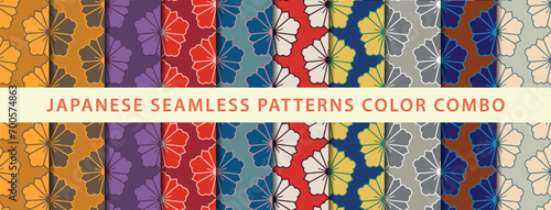 Japanese seamless patterns combo. Very attractive and highly creative that maintain the Japanese heritage. Hand drawn and very Aesthetics.For every Cultural Functions and festival also for the cloth