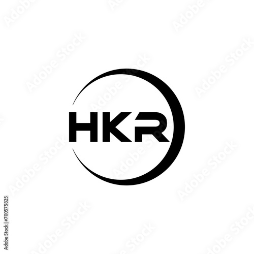 HKR letter logo design with white background in illustrator  cube logo  vector logo  modern alphabet font overlap style. calligraphy designs for logo  Poster  Invitation  etc.