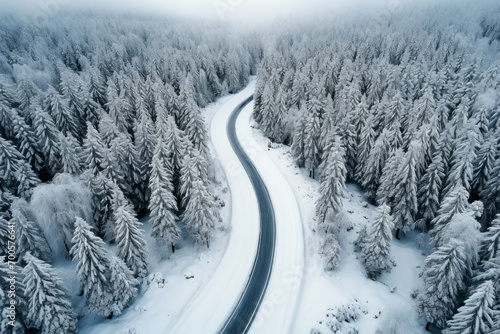 Exploring the Serene Curves of Winter Roads © Bojan